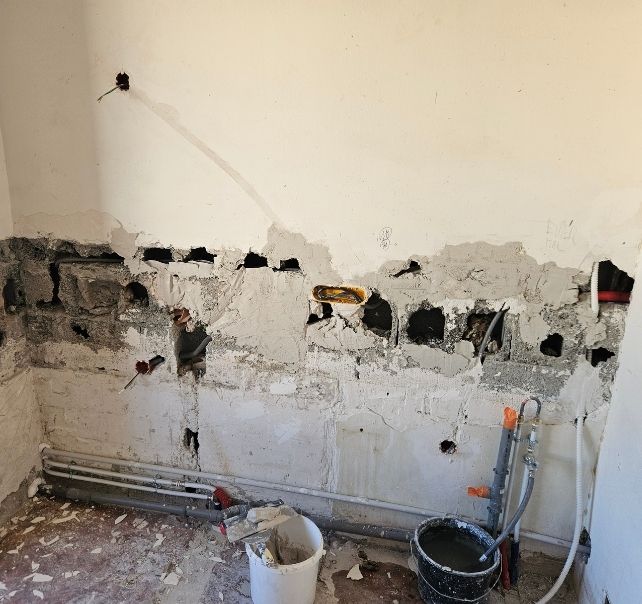 avant après travaux mur cuisine